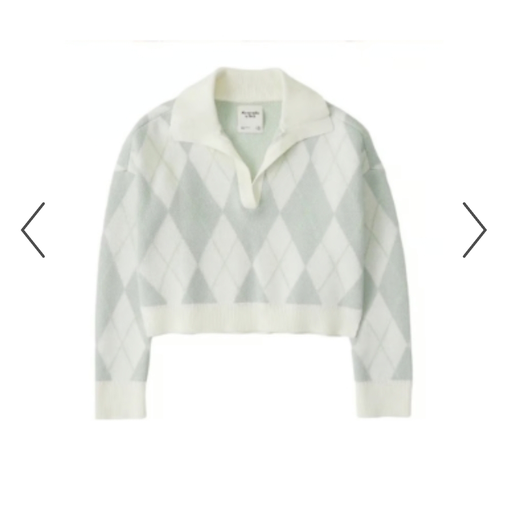 Abercrombie & Fitch V-Neck Green Sweater - Picture 2 of 4